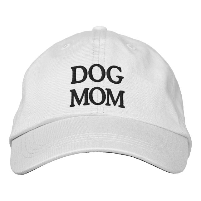 Chien Maman noir & blanc Brodé Casquette de baseba (Devant)