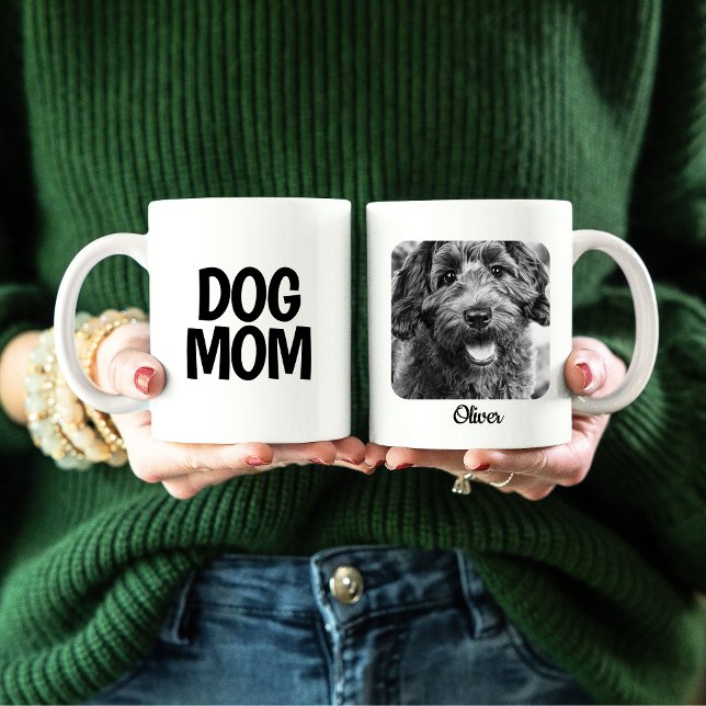 Chien Maman Photo Mug avec Chiens Nom (DOG MOM MUG WITH PHOTO AND DOGS NAME, MAKES A CUTE GIFT FOR HER)