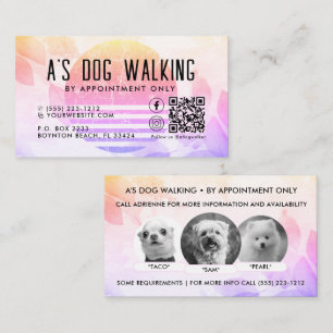 Chien Marcher QR Code Carte de visite photo