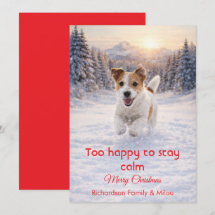 Chien mignon avec citation drôle de Noël   Carte d