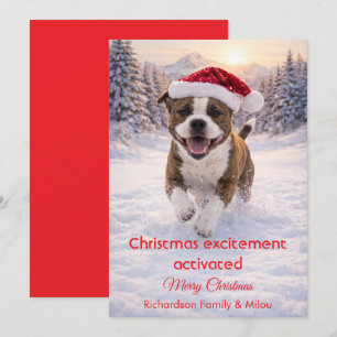 Chien mignon avec citation drôle de Noël   Carte d