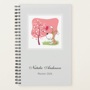 Chien Mignon Chiot Arbre en Fleurs 2026 Personnali