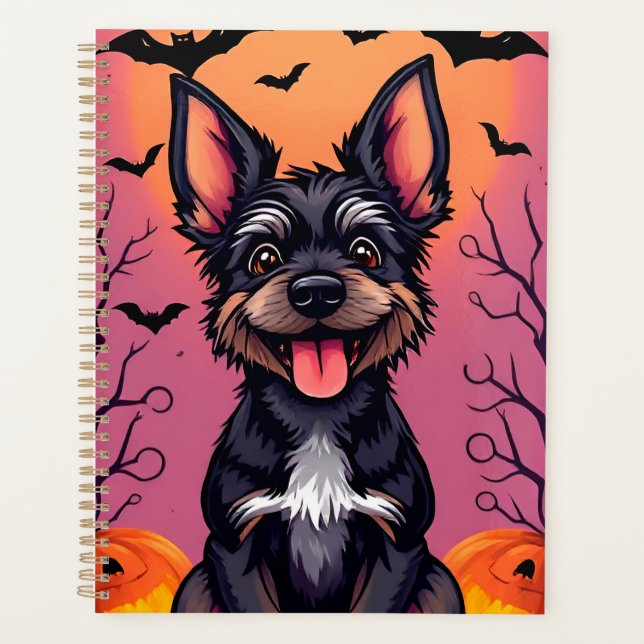 Chien mignon dans une scène d'Halloween avec des c (Devant)