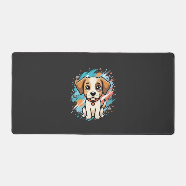 Chien mignon éclaboussure de peinture Art vectorie (Recto)