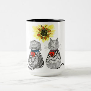 Chien mignon et coloré et Mug de chat