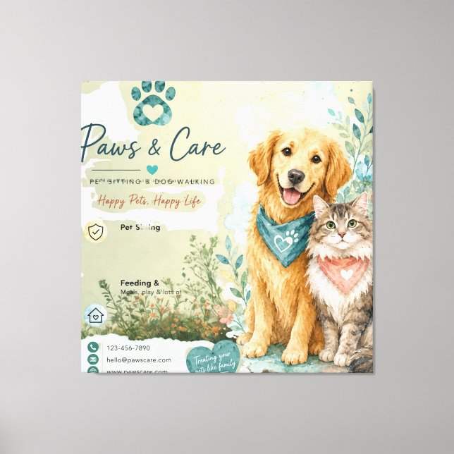 Chien mignon & Garde de chat Garde de chien Toile  (Recto)