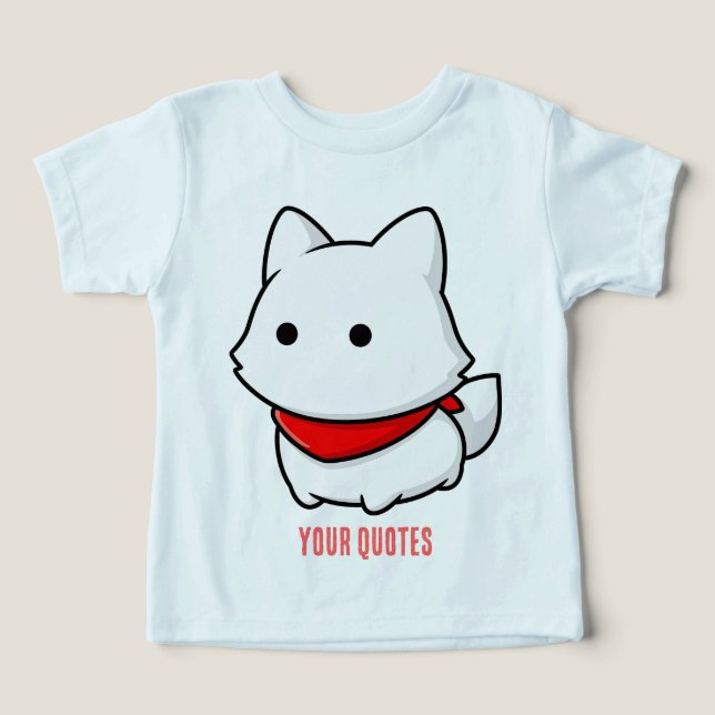 Chien Minimaliste Blanc avec Bandana Rouge (Design Recto)