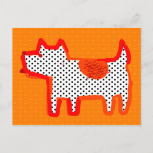 'chien orange' peinture numérique Carte postale