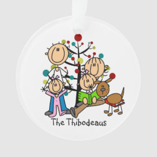 Chien Parents, 2 Filles, Ornement de chien