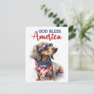 Chien patriote - Dachshund Carte du 4 juillet