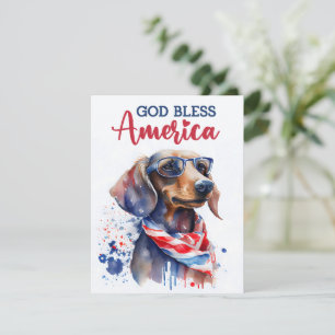 Chien patriote - Dachshund Carte du 4 juillet