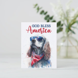 Chien patriote - Épagneul Carte du 4 juillet
