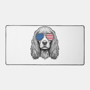 Chien Patriotique avec Lunettes de Soleil Drapeau