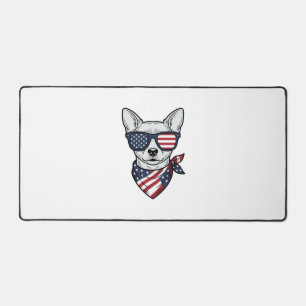 Chien Patriotique avec Lunettes de Soleil Drapeau