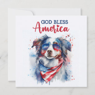 Chien Patriotique - Berger Australien Carte du 4 J