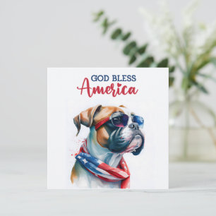 Chien Patriotique - Boxer Carte du 4 Juillet