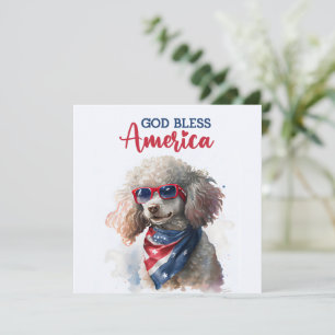 Chien Patriotique-Caniche Carte du 4 juillet