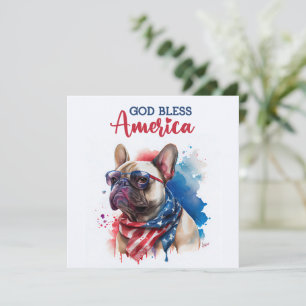 Chien Patriotique - Carte de Bouledogue Français p