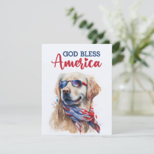 Chien Patriotique - Carte de Golden Retriever pour