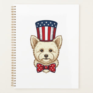 Chien Patriotique Chapeau Haut de Forme Vintage De