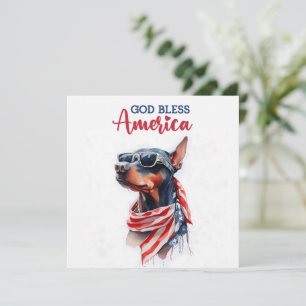 Chien Patriotique - Doberman Carte du 4 juillet