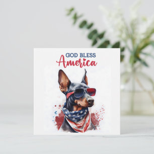 Chien Patriotique - Doberman Carte du 4 juillet