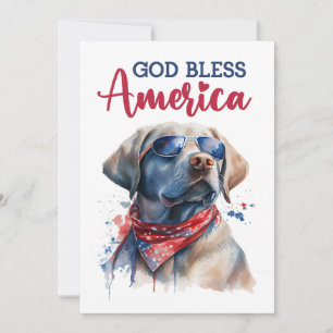 Chien Patriotique - Labrador Retriever Carte du 4