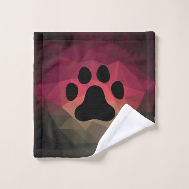Chien patte, empreinte animale, dessin animal anim (Gant de toilette)