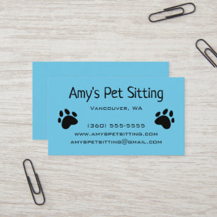 Chien Paws Bleu clair Cartes de visite