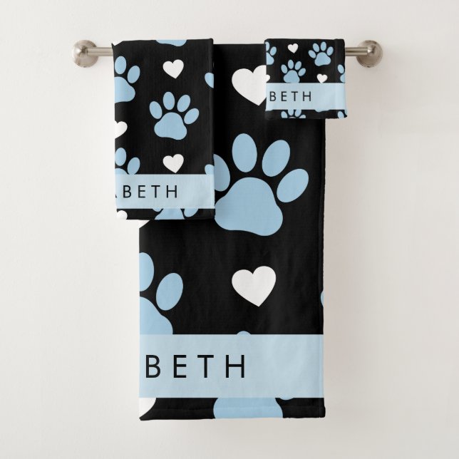 Chien Paws, Blue Paws, White Hearts, Votre Nom (En situation)