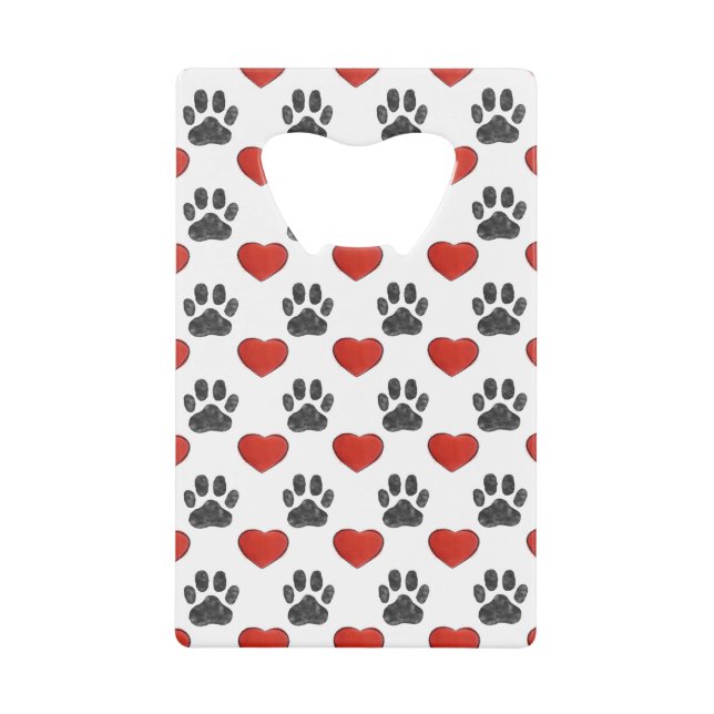 Chien Paws Et Coeurs Rouges Peinture Motif (Devant)