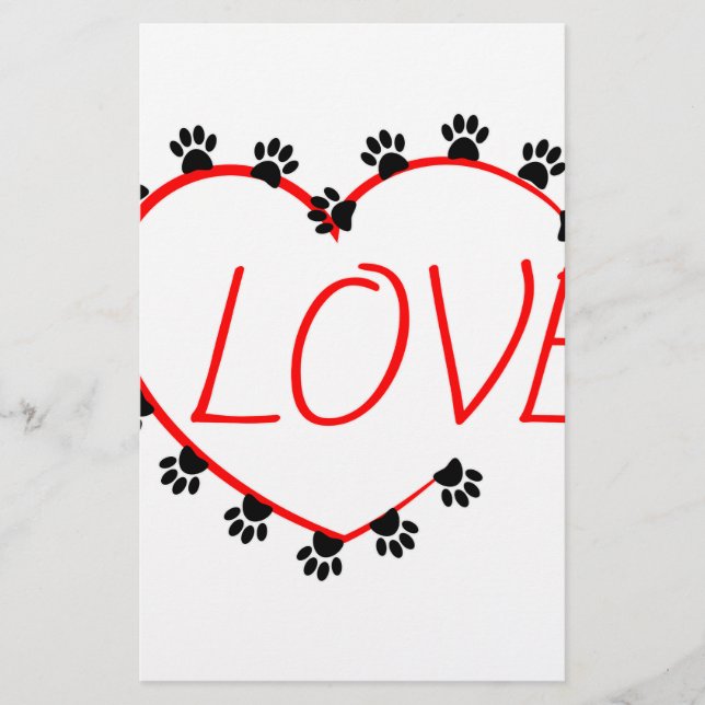 Chien Paws Red Heart Love (Devant)