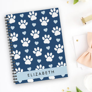 Chien Paws, White Paws, Blue Hearts, Votre Nom