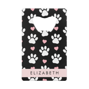 Chien Paws, White Paws, Rose Hearts, Votre Nom