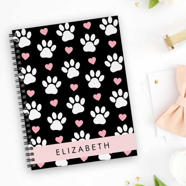 Chien Paws, White Paws, Rose Hearts, Votre Nom (Créateur téléchargé)