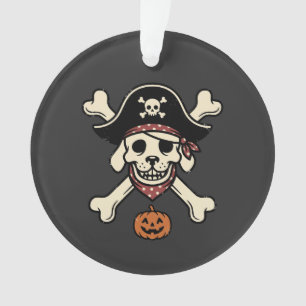 Chien Pirate Vintage Halloween Crâne Os Croisés