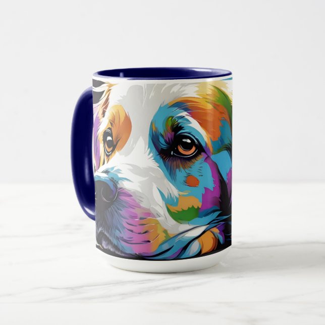 Chien Pop Art Mug (Devant gauche)