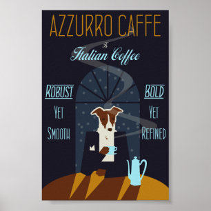 Chien Profitant Du Café Italien Poster Art