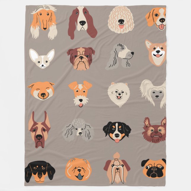 Chien Qui 60x80 polaire couverture (Devant)