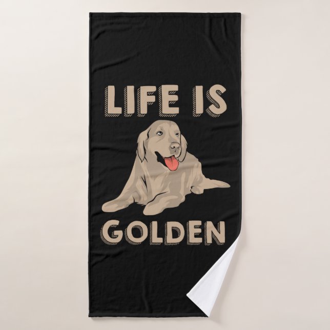 Chien Retriever Doré - La Vie Est Dorée (Serviette de bain)