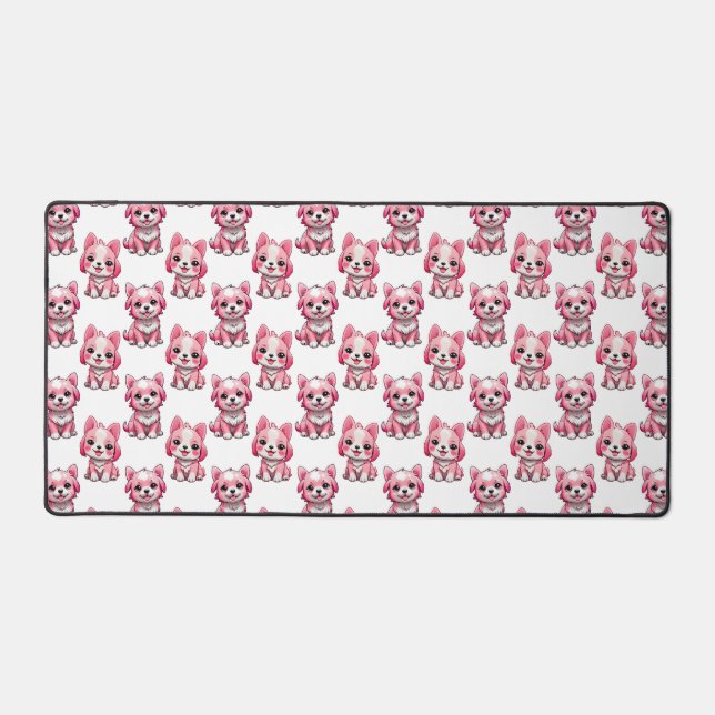 Chien rose Motif design - blanc (Recto)