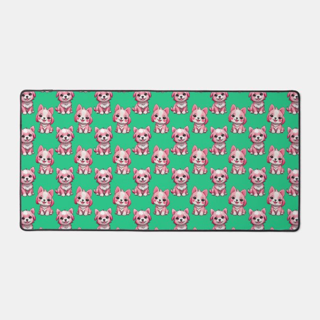 Chien rose Motif design - Vert (Recto)