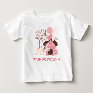 Chien rose rose customisé Tshirt d'anniversaire