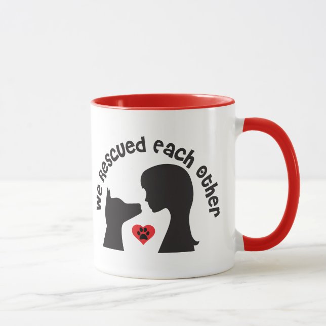 Chien Secourir l'amour Mug (Droite)