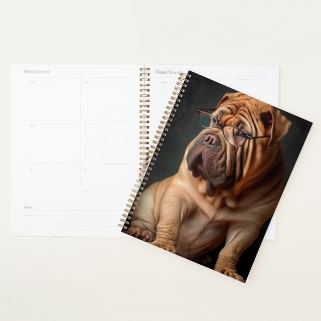 Chien Shar Pei Intelligent avec Conception de Livr (Devant avec enveloppe)