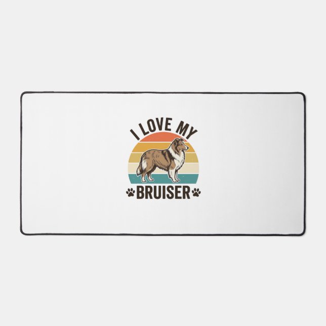Chien Sheltie Vintage J'aime Mon Bruiser Design Ré (Recto)