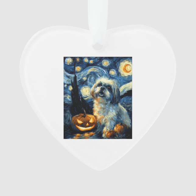 Chien Shih Tzu mignon citrouille Jack O Lantern Ha (devant)