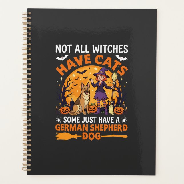 Chien sorcière drôle d'Halloween Berger Allemand (Devant)