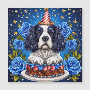 Chien Spaniel Célébrant un Anniversaire avec un Ch