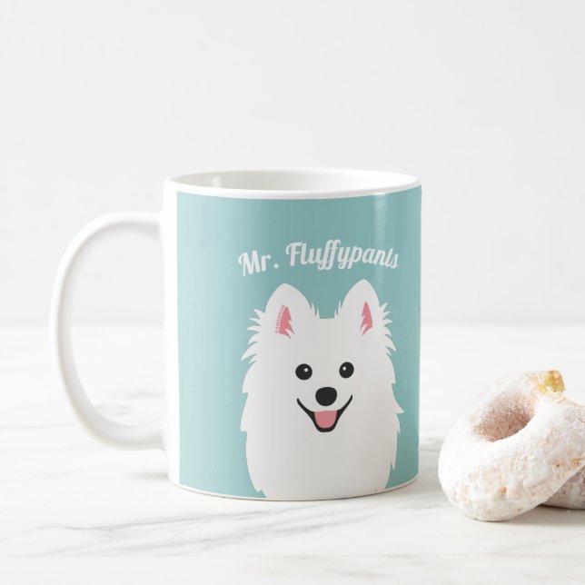 Chien spitz japonais personnalisé / Mug Samoyé (Avec donut)